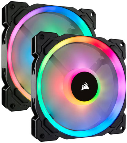 Corsair LL140 RGB 140mm fan 2-pack front view