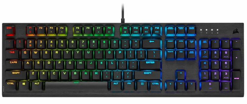 Corsair K60 RGB PRO Low Profile mechanical keyboard front view