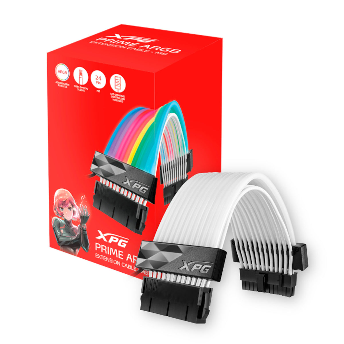 XPG Prime ARGB 24-pin extension cable front view