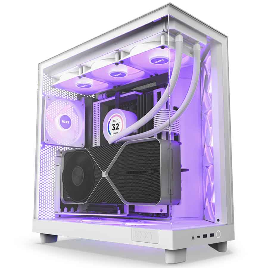 NZXT H6 Flow RGB White case front view