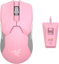Razer Viper Ultimate Quartz Edition wireless gaming mouse pink top view