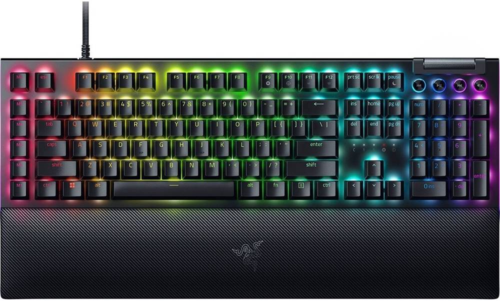 Razer BlackWidow V4 Yellow Switch keyboard top view