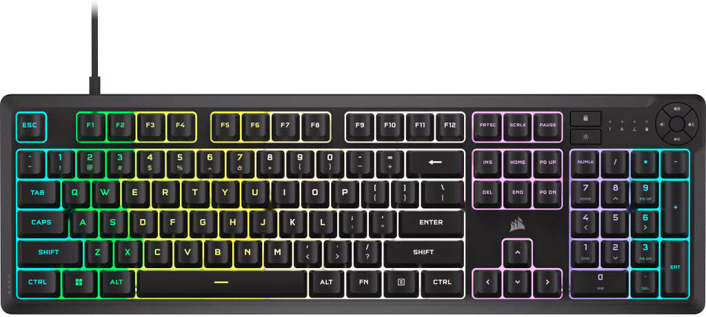 Corsair K55 CORE RGB keyboard top view