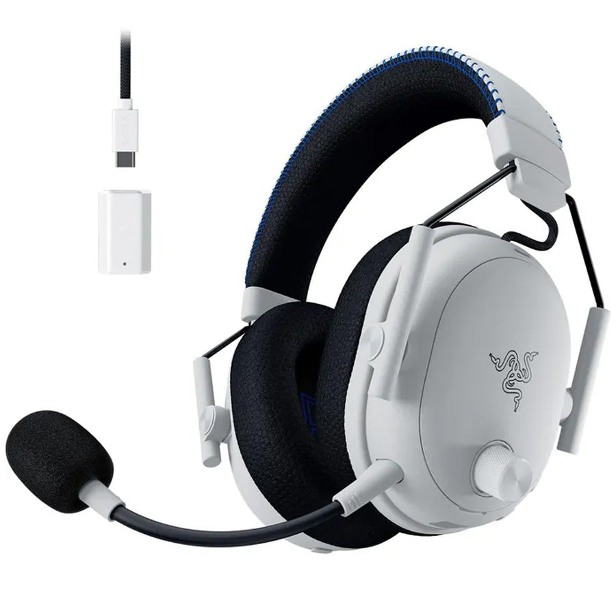 Razer BlackShark V3 Pro for PlayStation wireless headset white front view