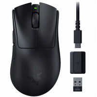 Razer DeathAdder V3 HyperSpeed wireless gaming mouse black front view