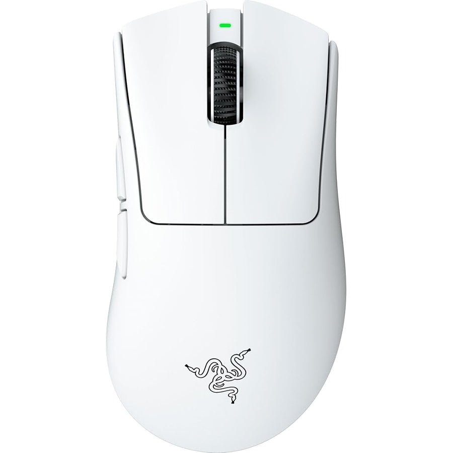 Razer DeathAdder V4 Pro White gaming mouse front view