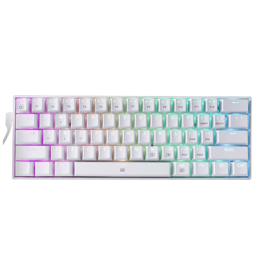 Redragon Dragonborn K630W 60% mechanical keyboard white front view