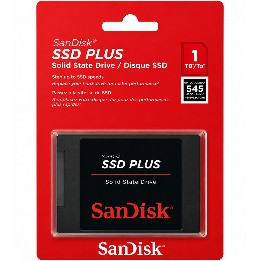 SanDisk SSD Plus 1TB 2.5-inch SATA SSD front view