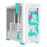 ASUS A23 Hatsune Miku Edition micro-ATX case 90DC00K3-B09010 hero view showing front and left side