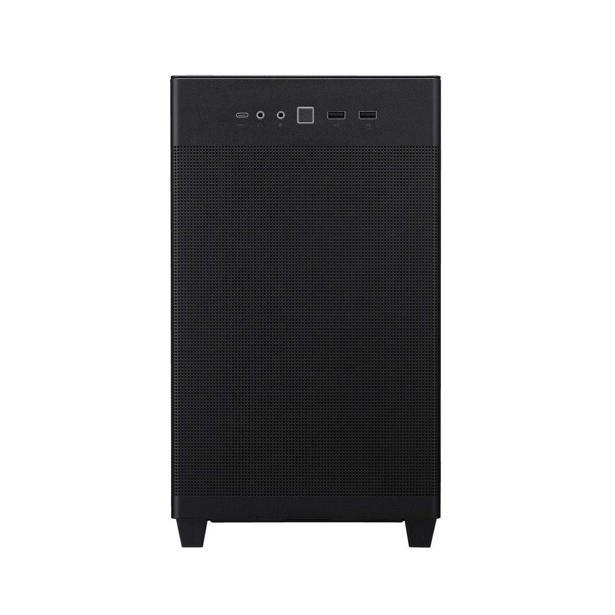 ASUS Prime AP201 Tempered Glass black micro-ATX case 90DC00G0-B39010 front panel hero view