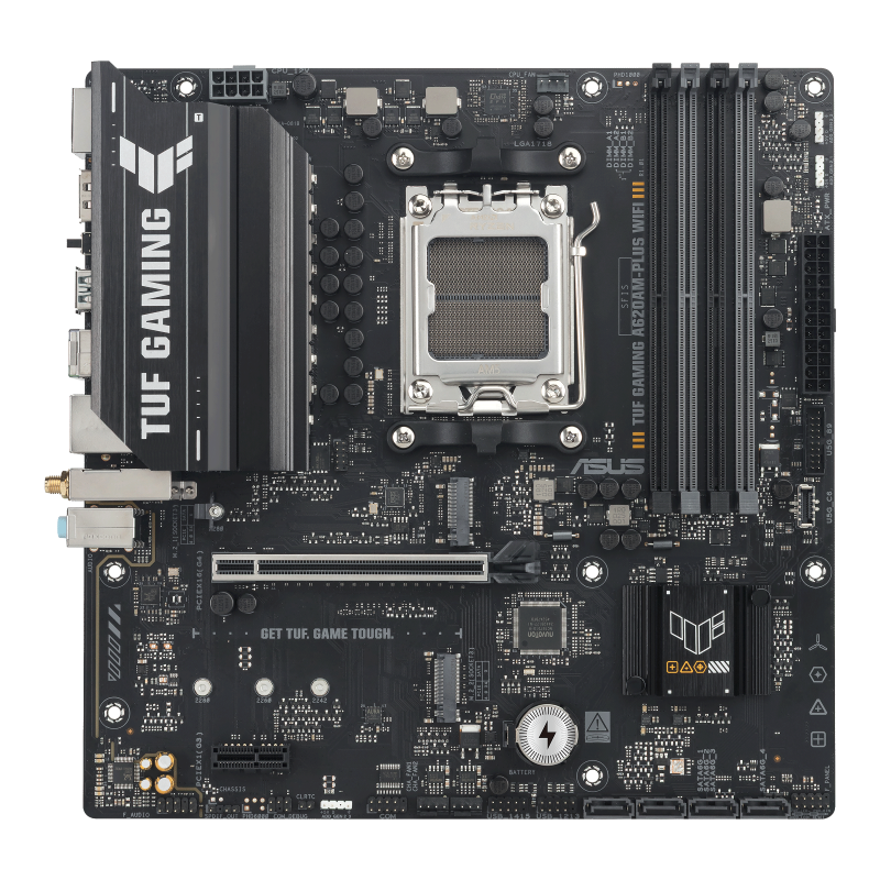 ASUS TUF GAMING A620AM-PLUS WIFI AM5 micro-ATX motherboard (90MB1MZ0-M0EAY0) - front view