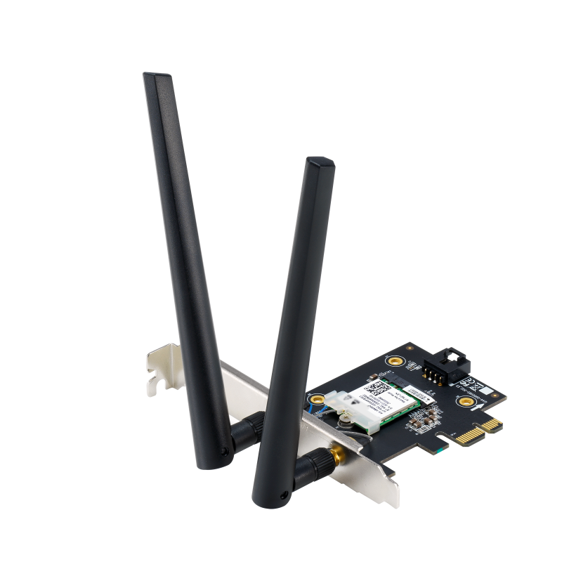 ASUS PCE-BE6500 WiFi 7 PCIe adapter with antennas