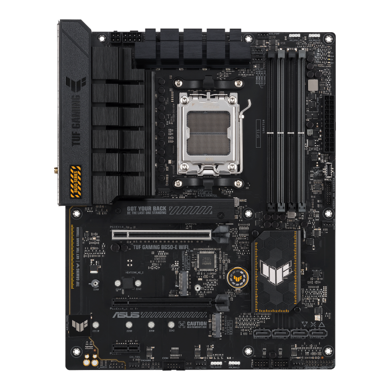 ASUS TUF GAMING B650-E WIFI AM5 ATX gaming motherboard (90MB1GT0-M0EAY0) - front view