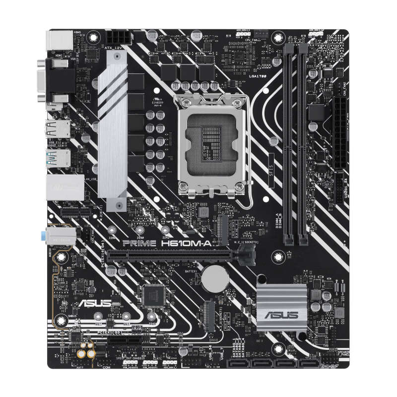 PRIME H610M-A-CSM motherboard front view (90MB1G20-M0EAYC)