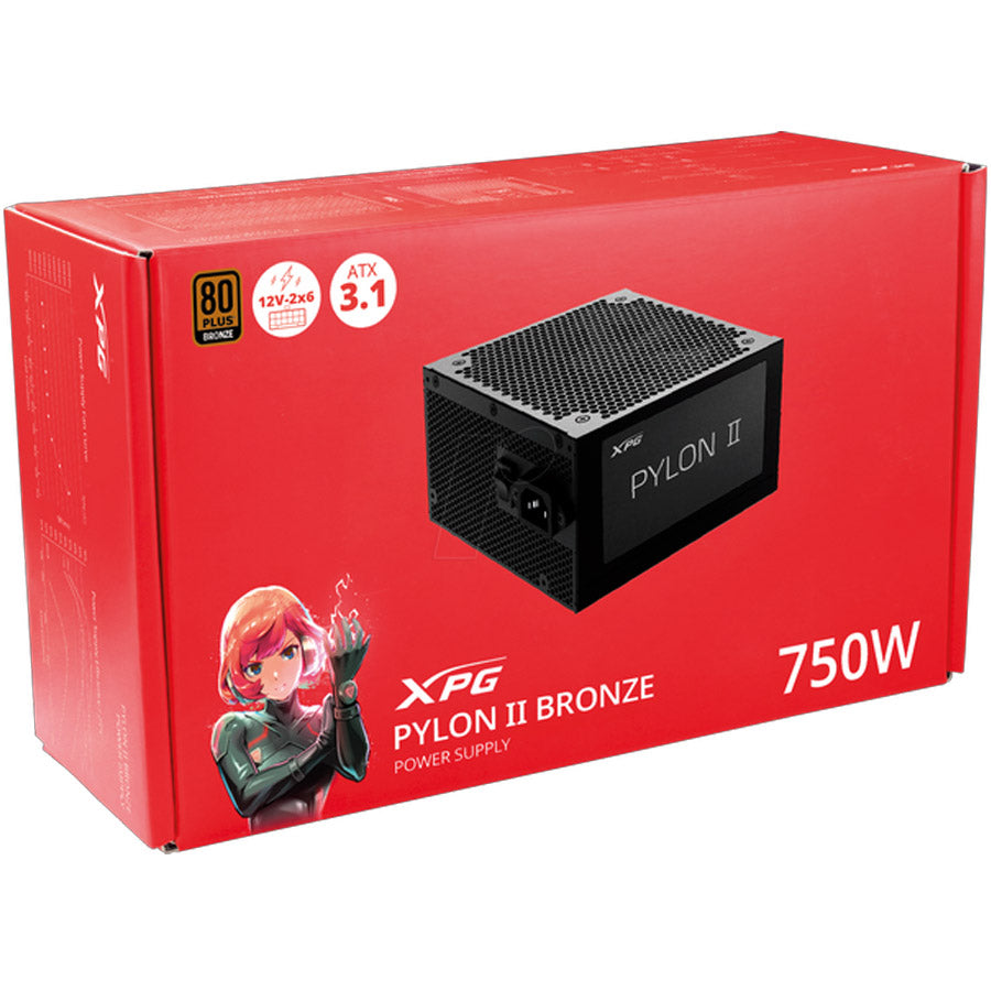 XPG PYLON II 750W Bronze power supply front view