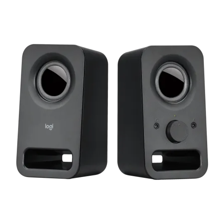 Logitech Z150 stereo speakers black front view